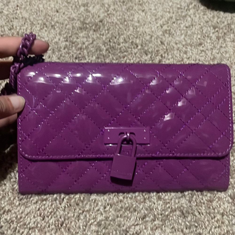 Kurt Geiger purple leather crossbody